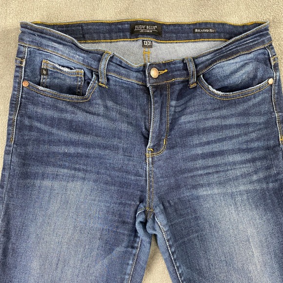 Judy Blue Relaxed Fit Dark Wash Denim Jeans JB82102DK Size 13/31 Womens - Picture 10 of 16